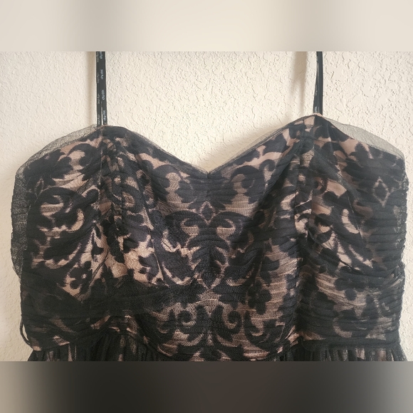 City Chic Women's Plus Size Maxi Cocktail Dress - Embroidered Tulle Strapless - Picture 3 of 6